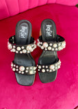 Corkys Divine Block Heel - Black Pearls