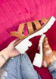 Corkys Fisher Heeled Sandal - Cognac