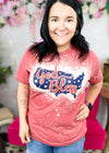 God Bless America Bleached Graphic T-Shirt
