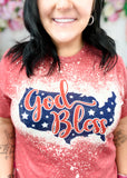 God Bless America Bleached Graphic T-Shirt