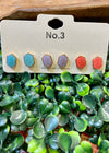 Meg 3 Piece Druzy Stud Earring Set