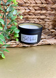 Black Tin 8oz Soy Wax Candle - Evelyn Grace Candle Co.