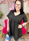 Just Another Day Babydoll V-Neck Top