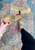 Corkys Oasis Wedge - Gold Glitter