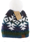 Ombre Aztec Faux Fur Pom C.C Beanie